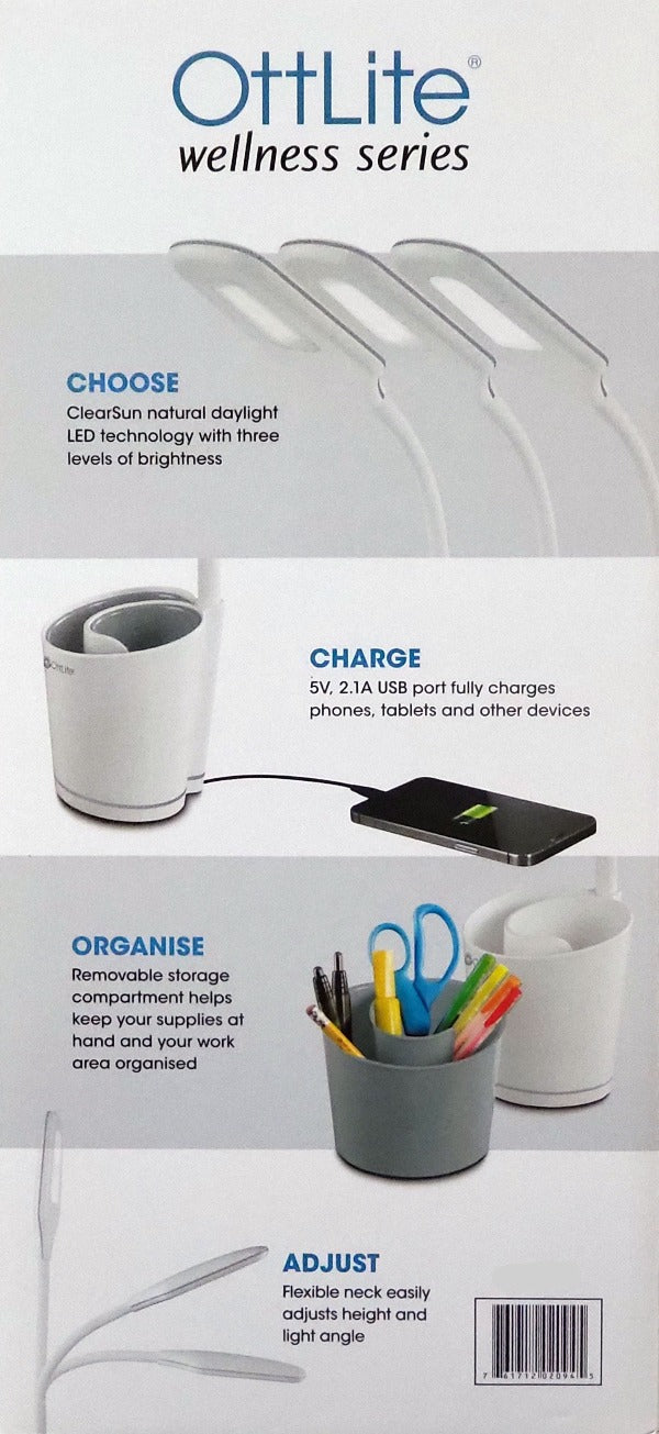 LED Desk Lamp: OttLite Swirl Organiser with USB Charging