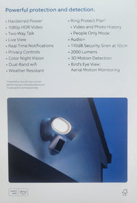Ring Floodlight Security Cam Wired PRO (White) Surveillance Camera