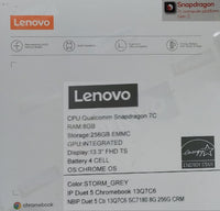 Lenovo 13.3" IdeaPad Duet 5 Dual 2 in 1 Chromebook 256GB