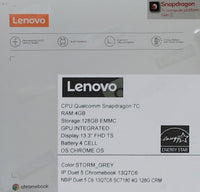 Lenovo IdeaPad Duet 5 Chromebook 13.3" 128GB - Dual 2 in 1 Ultra Portable