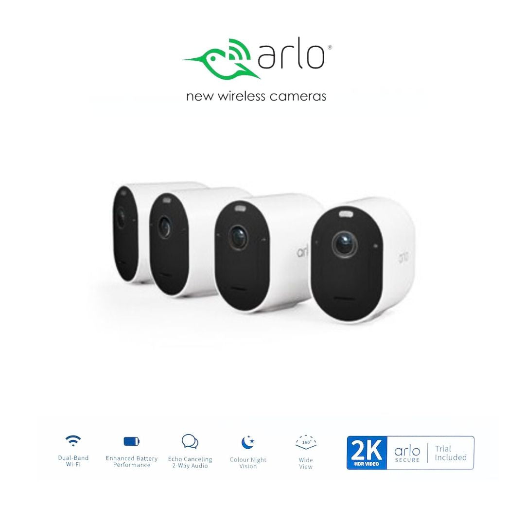 Arlo Pro 5 2K Spotlight Security Camera | 4 Pack