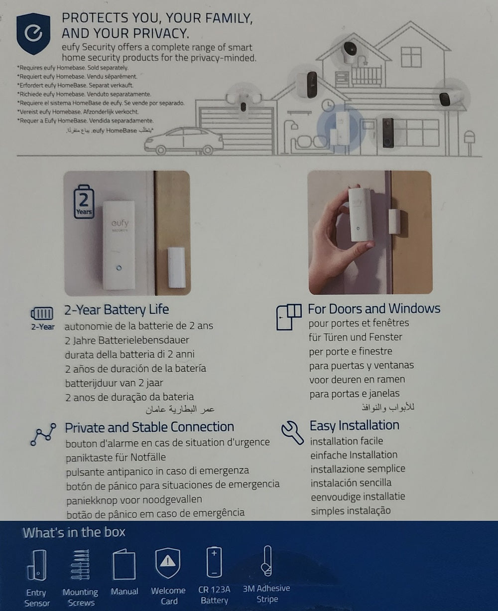 Eufy Security Wireless Entry Sensor | Add-On for Eufy Home Base