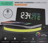 La Crosse Technology Wireless Charging Alarm Clock with Glow Light