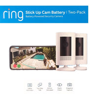 Two Pack: Ring Stick Up Security Camera Battery Powered