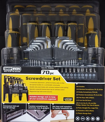 Shop Iron 70pc Screwdriver Set Includes Storage Rack