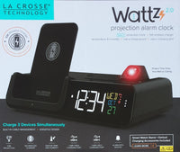 La Crosse Technology Wireless Charging Alarm Clock With Projection