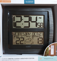 Curved Digital Clock & Weather Station with Forecast & Temperature