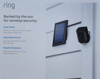 Ring Solar Panel Black - Rechargeable Power For Ring Spotlight Security Cameras