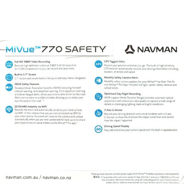 Navman MiVue 770 Safety Dash Cam
